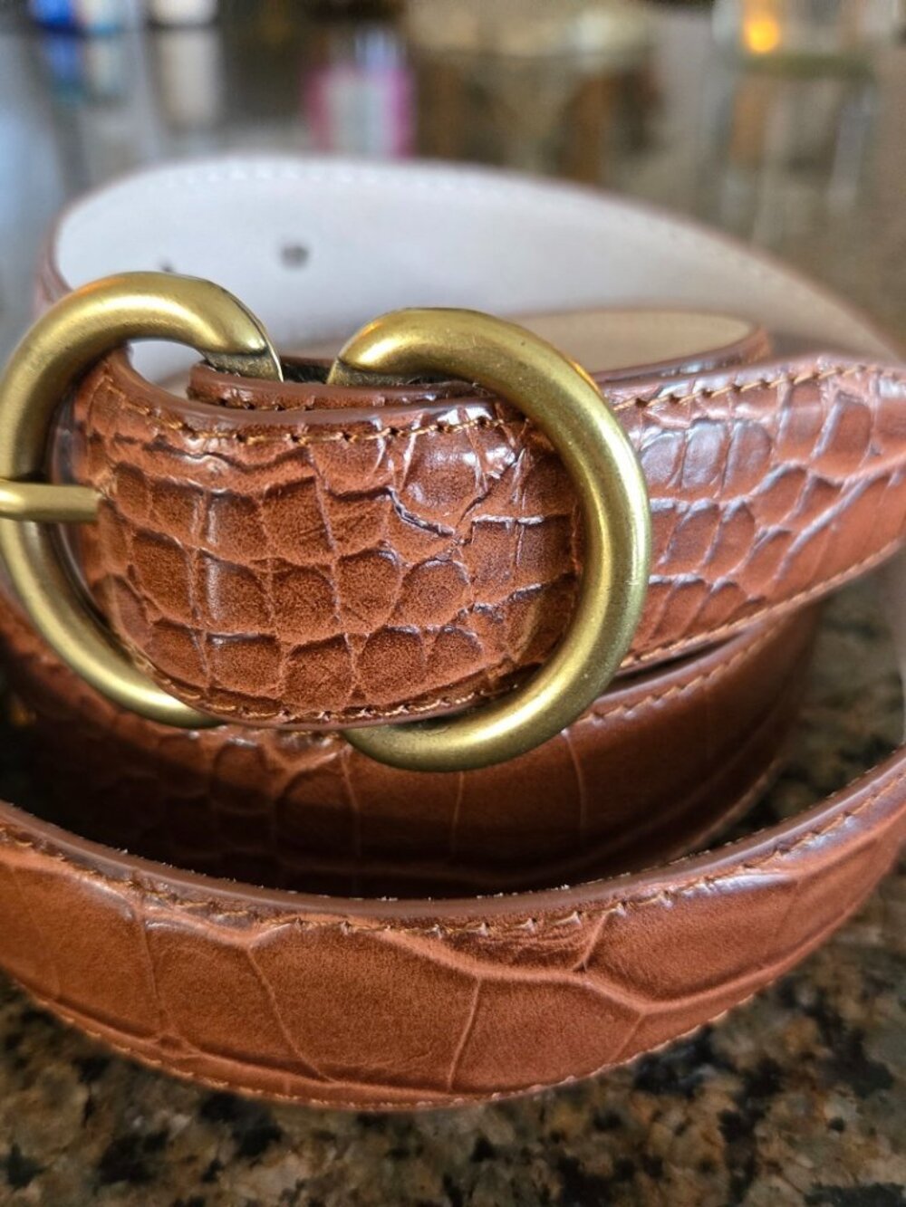 Beautiful Ladies Belt im Croc Print Design - Size L/XL
